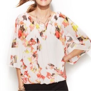 Vince Camuto Floral Dolman Blouson Top